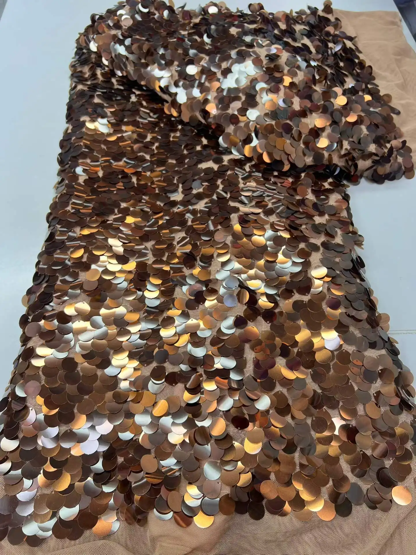 Navy Gold Luxury Sequins Lace African 2026 High Quality 5 Yards Handmade Sequins Fabric Nigeria For Evening Party Dress