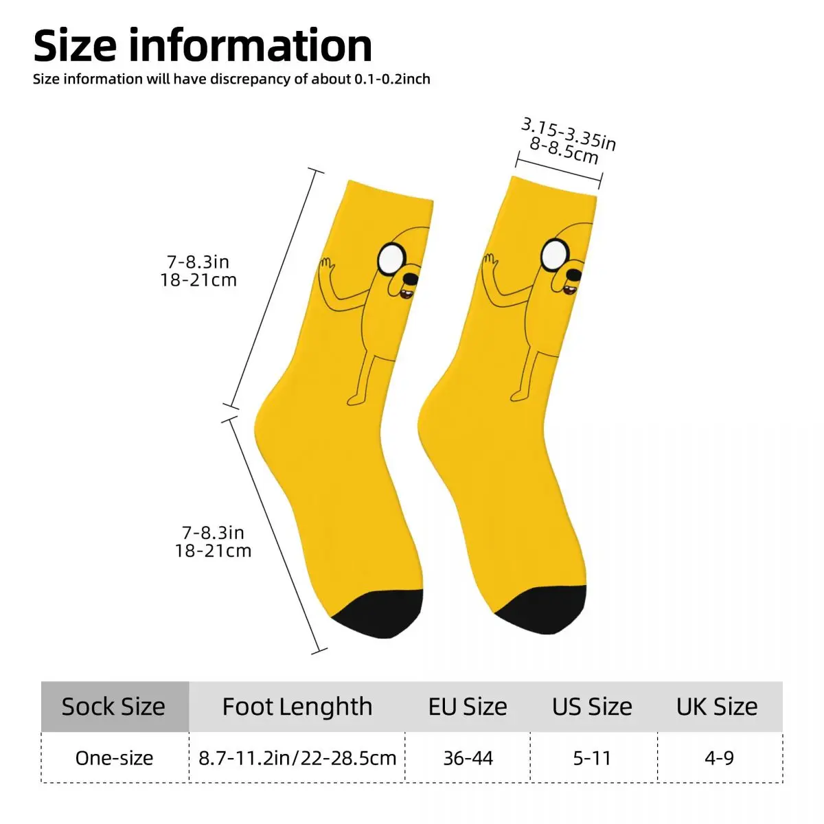 Adults Men Socks Adventure Time Animated Television Jake the Dog Stockings Autumn High Quality Socks Skateboard Anti Skid Socks