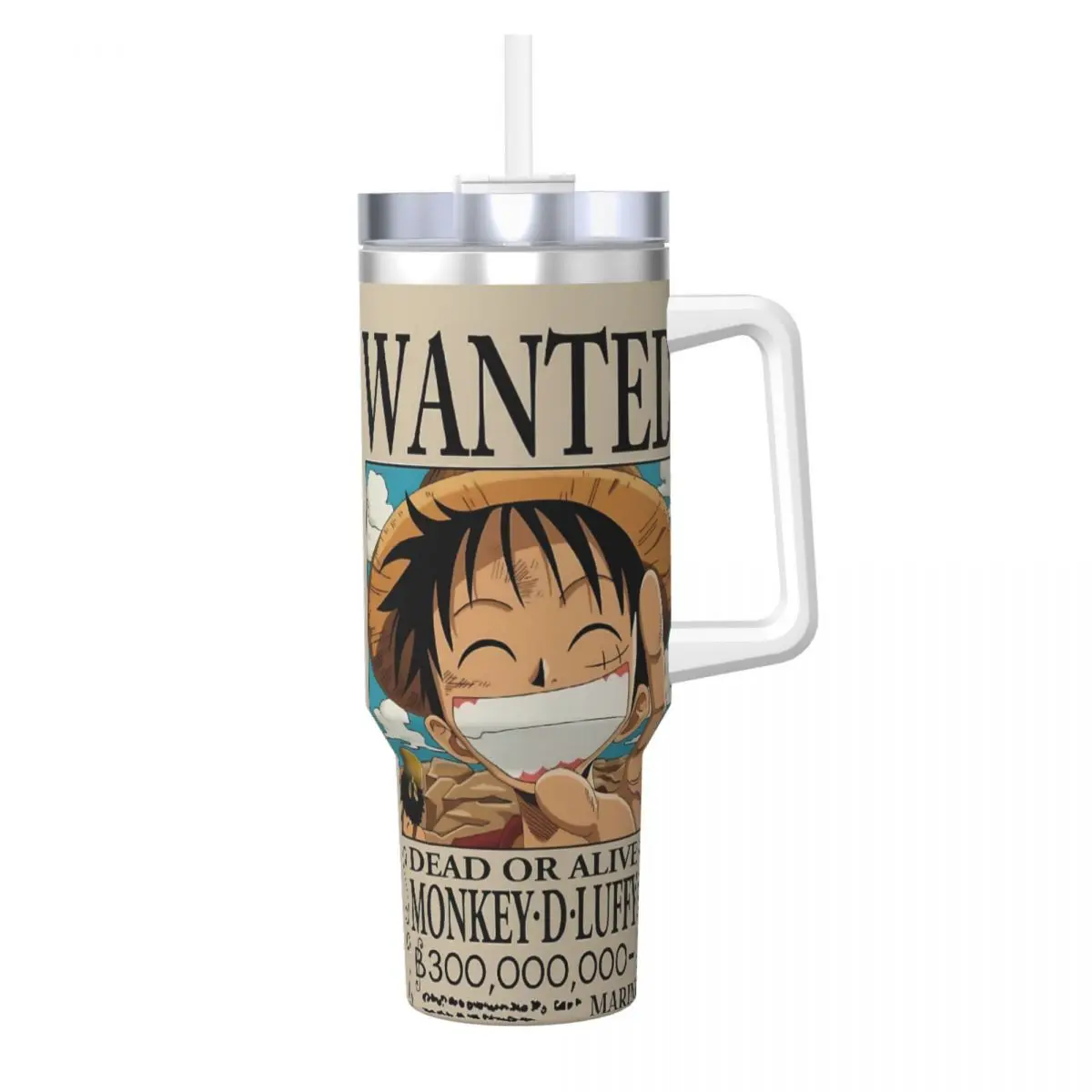 O-One Anime P-Piece Tumbler Cold Drink Water Bottle Leakproof Stainless Steel Coffee Mug Custom Travel Car Mugs