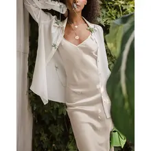 Summer satin maxi party dress for women #4