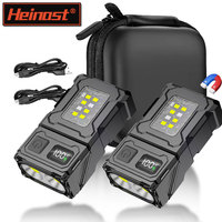 Mini Portable LED COB Flashlight Head Rotation Magnetic Torch Built-in Battery USB Rechargable Outdoor Camping Emergency Lantern