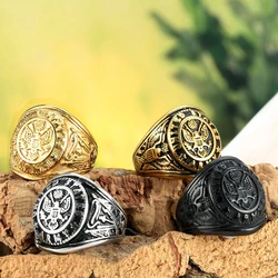 Vintage U.S. Army Eagle Rings for Men Stainless Steel U.S. Army Ring Marine Corps Badge Ring Fashion Jewelry Gift Dropshipping
