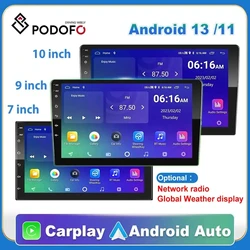 PodoNuremberg-Autoradio Android 12, Carplay, 2 Din, GPS, Audio, 7 