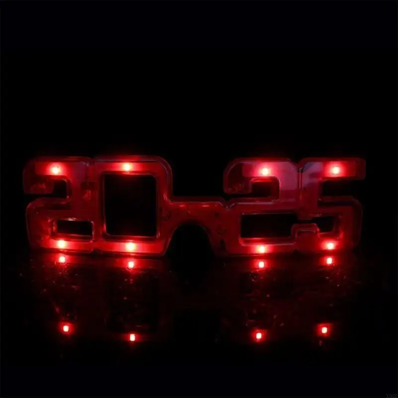 

2025 Happy New Year Glasses LED Light Up Glasses 2025 LED Graduation Eyeglasses Flashing Glasses for Photography Props