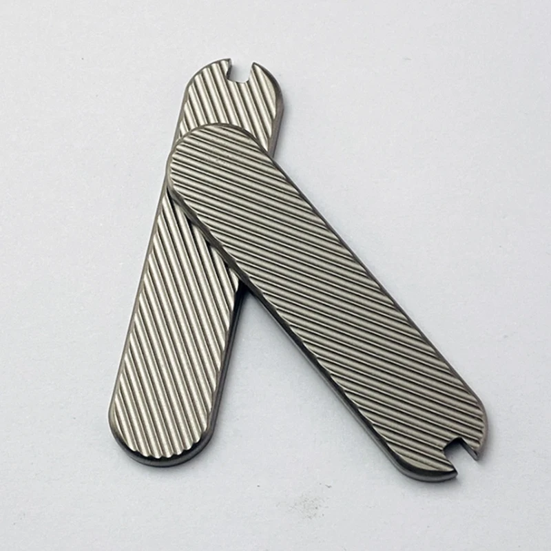 1Pair Titanium Alloy Chip Modified TC4 Handle Patch For DIY Knife Handle Material Making For 58 Mm Swiss Knife