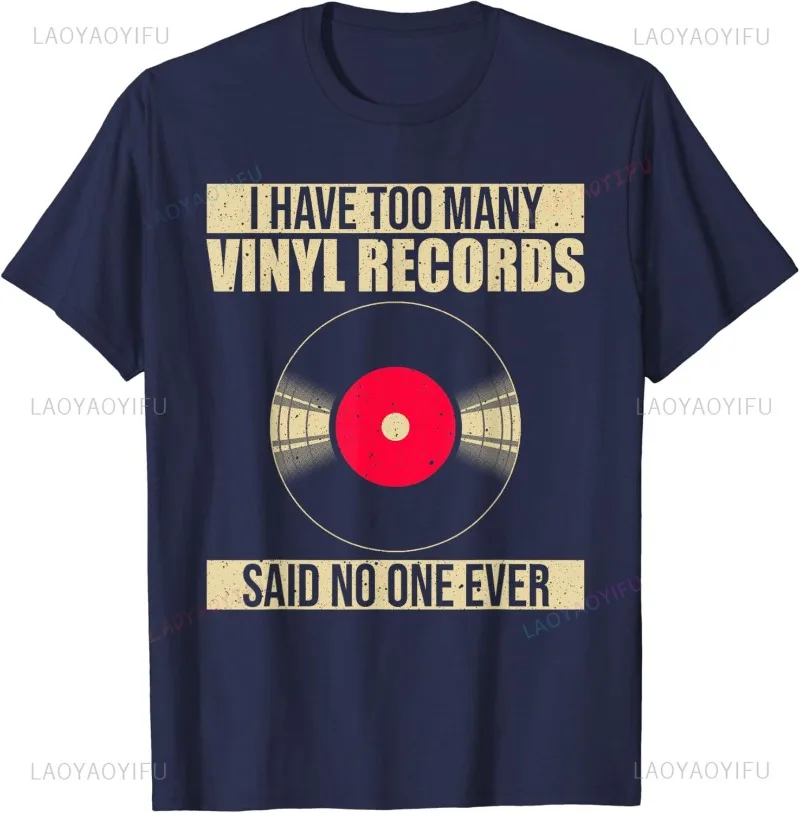 Cool Vinyl Record Printing Man\'s Tshirt LP Record Lover Music Artist Graphic T-Shirt Nostalgia Old School Style Cotton T Shirts