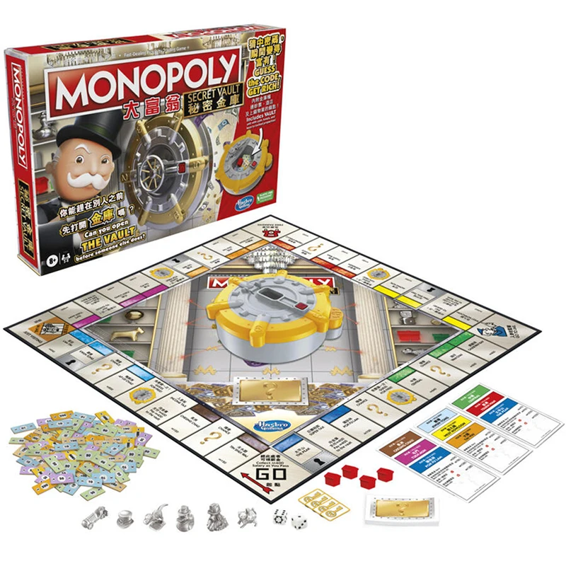 

Hasbro Настольная игра Tycoon Monopoly Secret Vault Mysterious Vault, настольная игра для друзей, вечерние детские игрушки