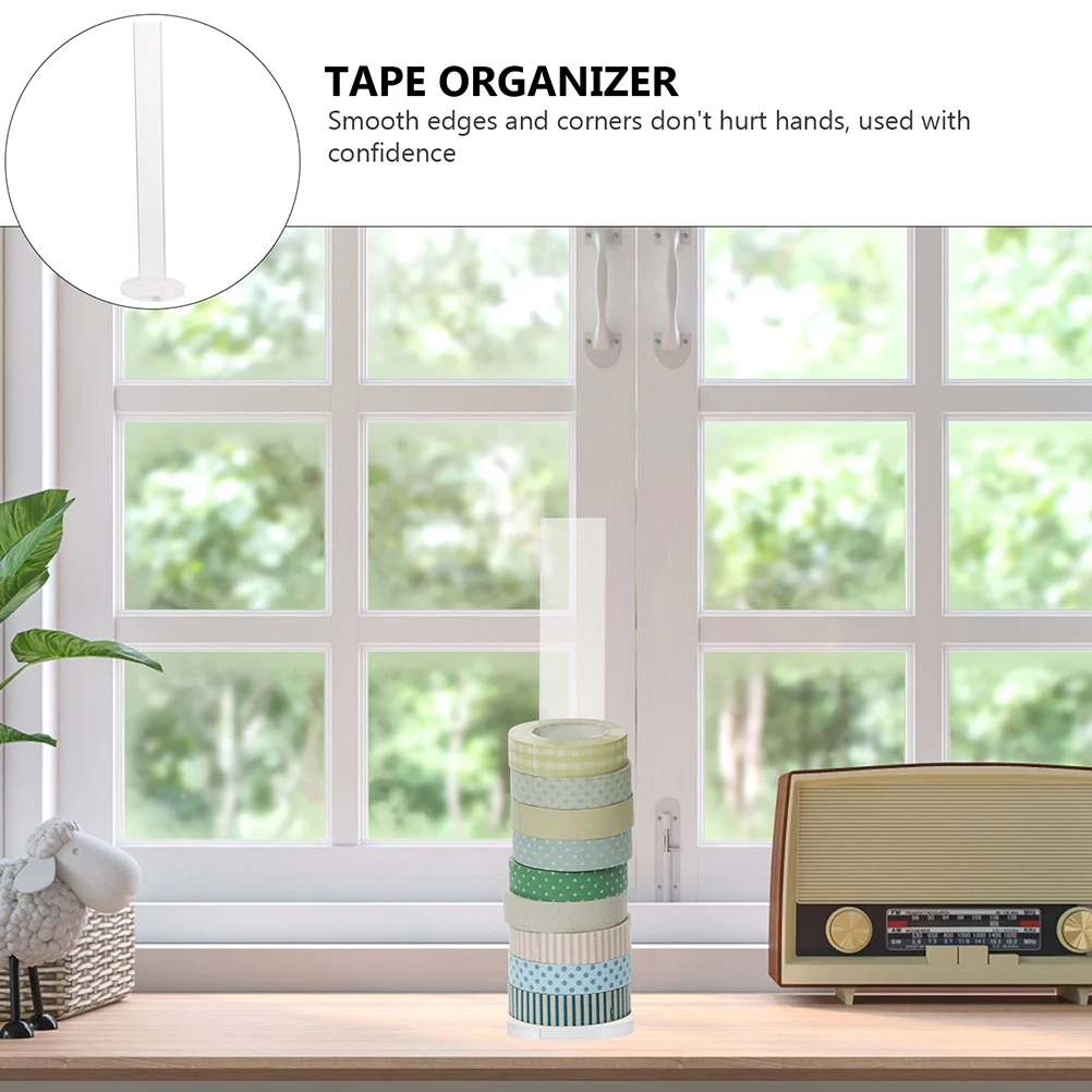 

Acrylic Washi Rack Adhesive Tape Holder Storage Stand Easy Assembly Detachable Design Smooth Surface Dust Resistant Home