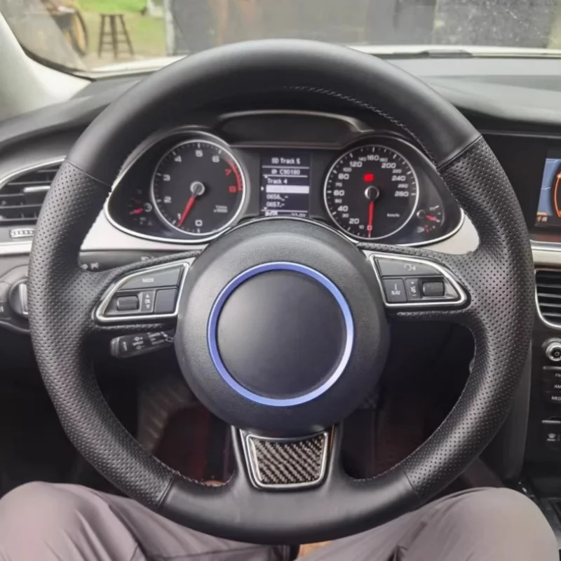 

Car Steering Wheel Weaving Microfiber Leather A5 A4L A7L Q5 Q6 S3 S5 Car Interior Accessories Steering Wheel Cover For Audi A3