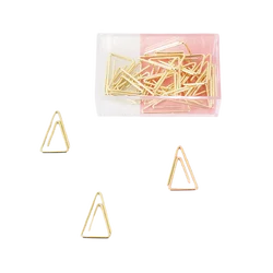 Gold Triangle Paper Clip Metal Pin Simple Modeling cute Stationery Paper Clips Planner Clip Cute Clip Paperclips Lot Clips Metal
