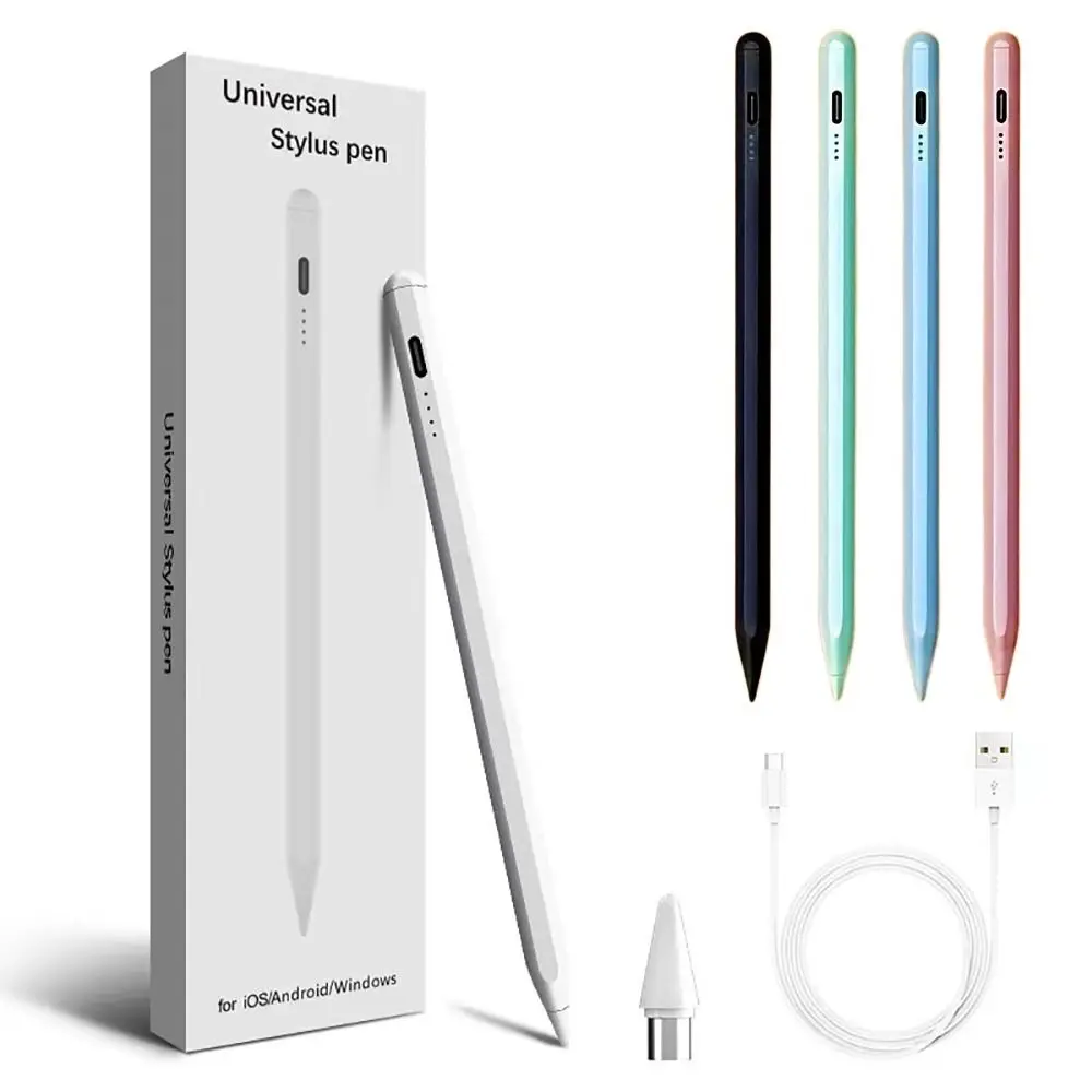 Rechargeable Universal Stylus Pen Mobile Phone Battery Indicator Tablet Touch Pen Drawing Colorful for Android/iOS