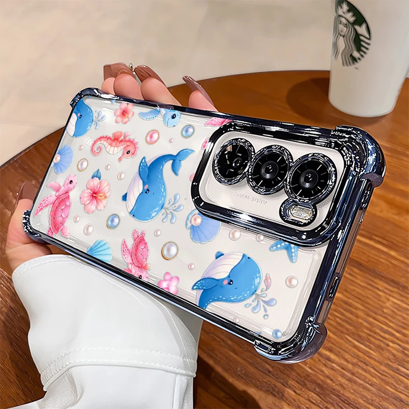 Cartoon Sea Turtle Pattern Phone Case For Vivo Y28S Y27 Y22S Y21T Y20S Y20I Y19S Transparent Silicone Drop Resistant Covers Etui view 6