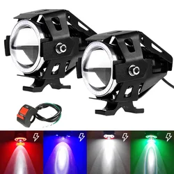 Additional Motorcycle Led Fog Lights Spotlights Flasher Auxiliary Headlight For Electric Motorcycle Lamp U7 Moto Angel Eyes Lens