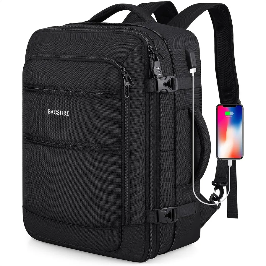 

Travel Backpack 42L Carry on Lage Flight Appd Expandable Backpack Laptop Backpack