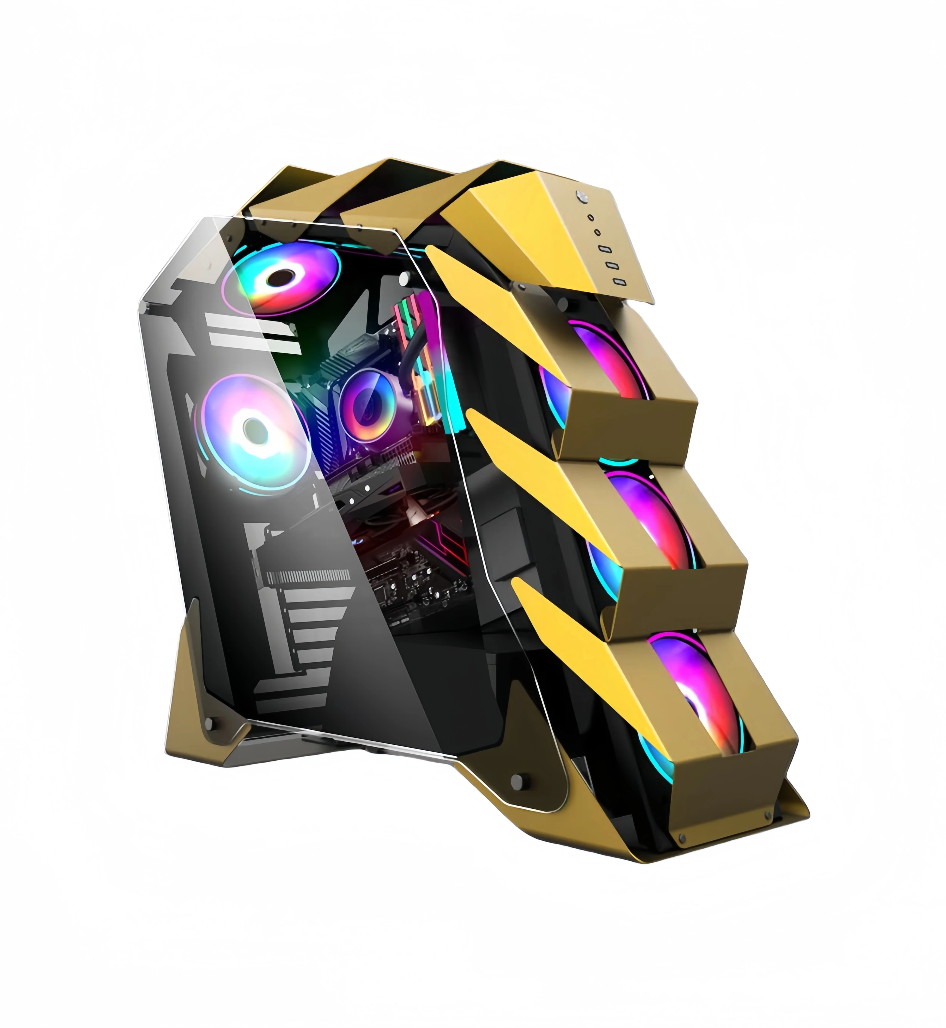 

Hot Sale Computer PC Case Gaming USB3.0 ATX Cases & Towers Tempered Glass Cabinet With RGB Fan for Desktop Case