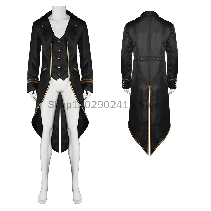 Cosplay vitoriano para homens e mulheres, jaqueta steampunk, casaco de Halloween, blazer medieval de circo vampiro, festa temática, adulto, 2023