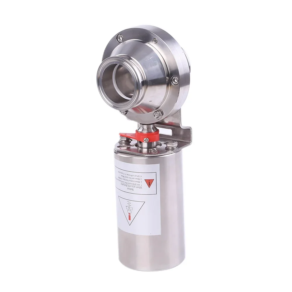 SS304 Stainless Steel Food Grade Pneumatic Sanitary Tri Clamp Butterfly Type Ball Valve for Water Oil for Fluid Control