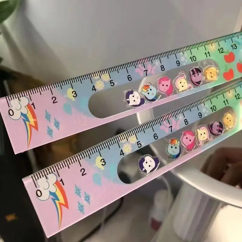 New Anime Kawaii Cute My Little Pony Ruler 15Cm Acrylic High Color Value Student Birthday Gifts Girlfriend Gifts Toys For Girls