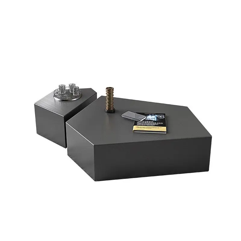 Irregular art geometric combination coffee table, living room light luxury creative stainless steel, coffee table