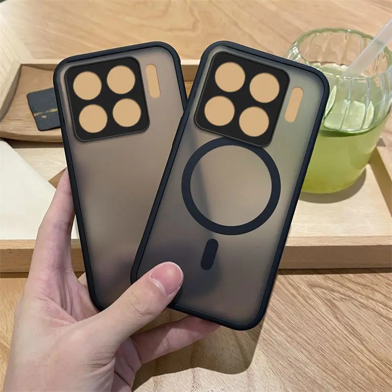 حافظة لهاتف Xiaomi 15T 14T Pro جديدة فاخرة شفافة مغناطيسية متجمدة مضادة للسقوط لهاتف Xiaomi15T Pro ممتص للصدمات Funda