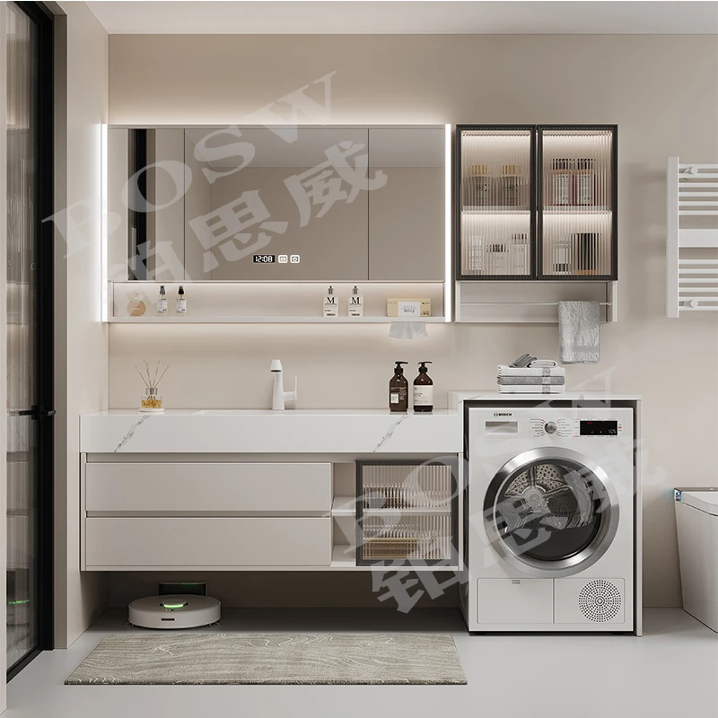 

Salon White Bathroom Cabinet Modern Minimalist Design Accent Nordic Luxury Clear Cupboard Universal Universal Room Decorations