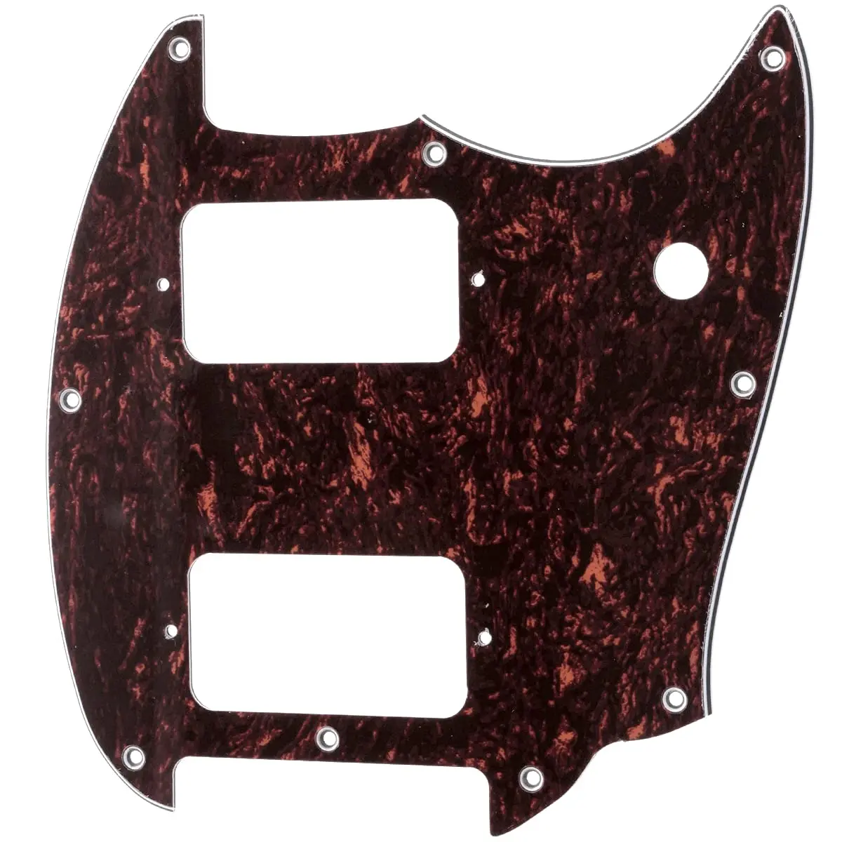 Black 9 Holes Round Corner HH Guitar Pickguard 2 Humbuckers for Squier Bullet Series Mustang Electric Guitar Guitar Accessories