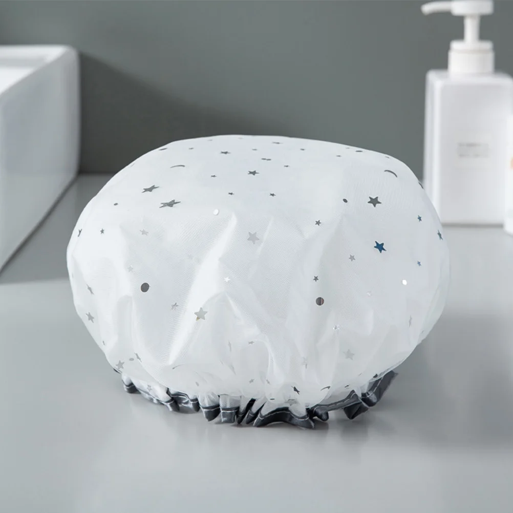 

4Pcs Waterproof Shower Caps for Women Comfortable Wear-Resistant Daily Use Washing Hats Household Girls Accessories