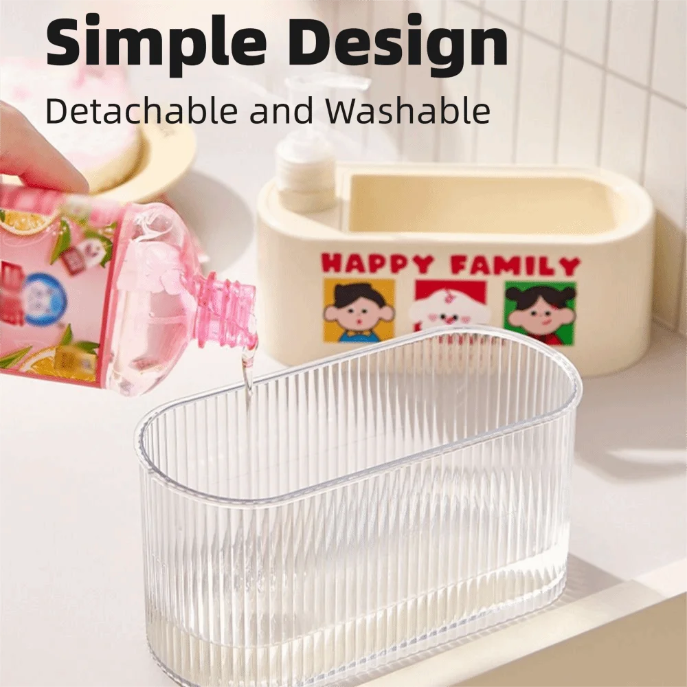 

Дозатор для мыла для рук 2-в-1 с губкой, насос для мыла для рук, двойной дозатор мыла, 650 мл, инструмент для чистки, ручной пресс, коробка для мыла