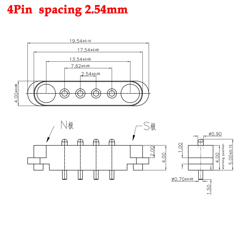 1-10sets 2A DC Magnetische Pogo Pin Stecker 2Pin 3Pin 4Pin 5Pin Pogopin Männlich Weiblich Gefederte DC Steckdose 2P 3P 4P 5P – Detail 5
