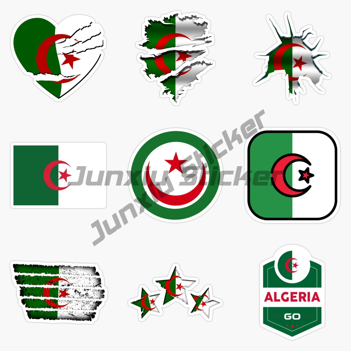 

ALGERIA Map National Flag and Emblem Vinyl Self-adhesive Car Sticker Window Motorcycle Helmet Decal PVC DIY
