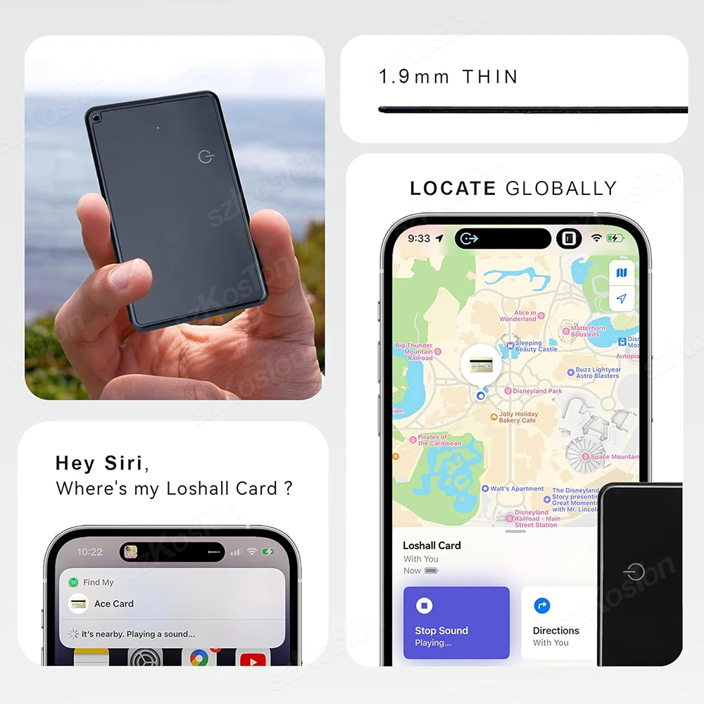 Card Finder GPS Tracker Works with Find My App for Wallet Smart Tag Globle Position mini Locator for IOS System Only