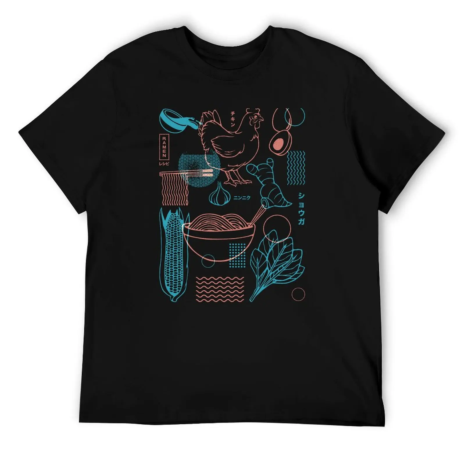 Cómo hacer: receta de Ramen, diseño japonés minimalista azul de Tobe Fonseca, camisetas para hombre, camiseta vintage gráfica
