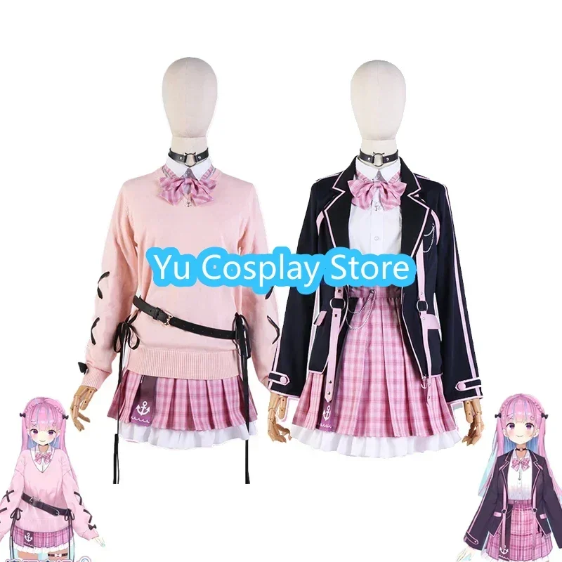 Minato aqua cosplay traje vtuber cospaly roupas femininas vestido de festa terno halloween uniforme do ensino médio feito sob encomenda