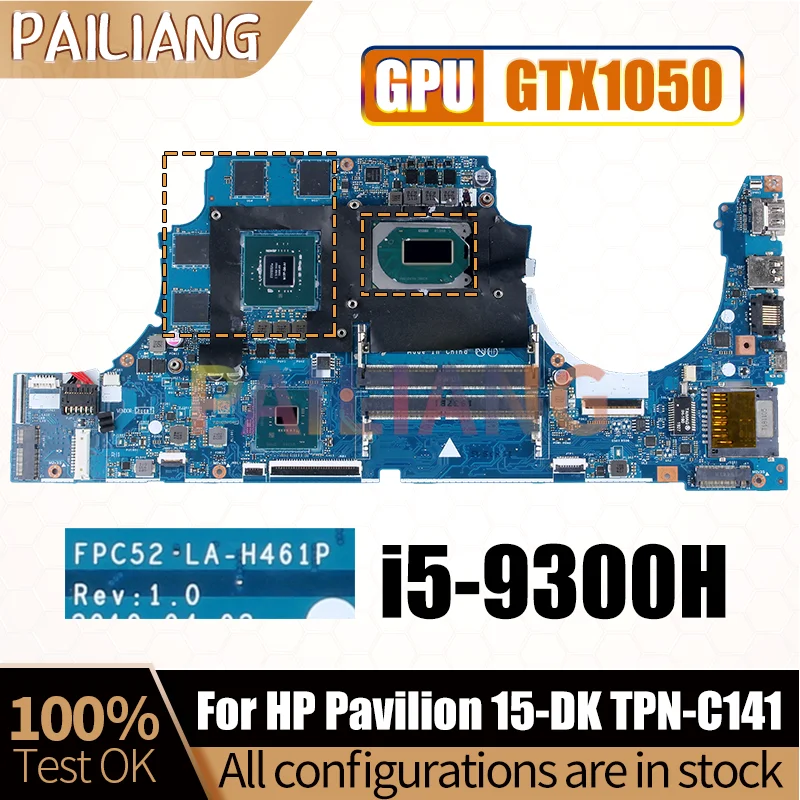 For HP Pavilion 15-DK TPN-C141 Laptop Motherboard FPC52 LA-H461P SRF6X i5-9300H GTX1050 4G L58863-601 Notebook Mainboard