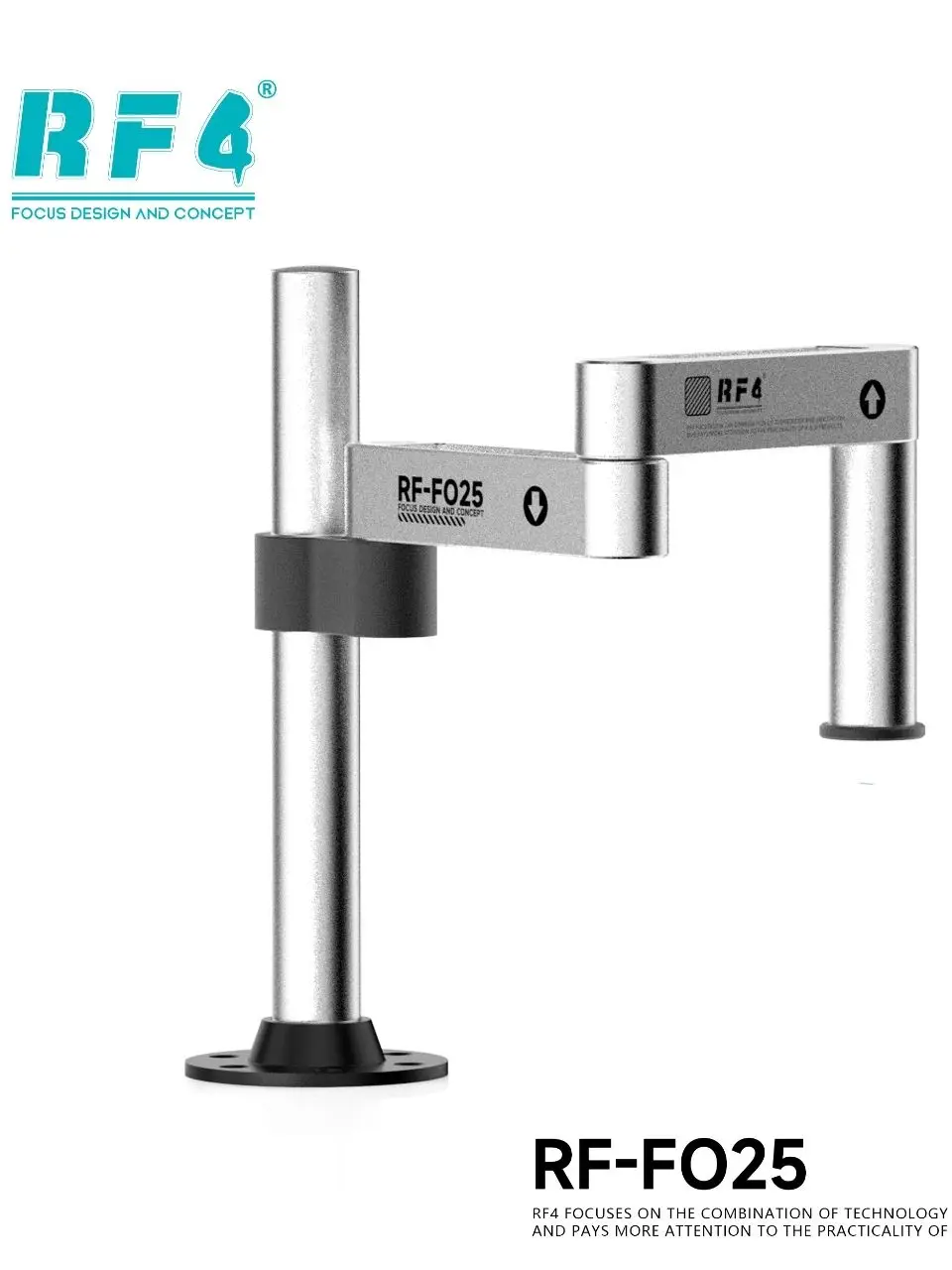 RF4 FO25 FO26Einstellbares Stereomikroskop 360° ° Rotation Universal Doppel Arm Mikroskop Halterung Dual Achsen Halter Hebe Werkzeuge – Detail 9