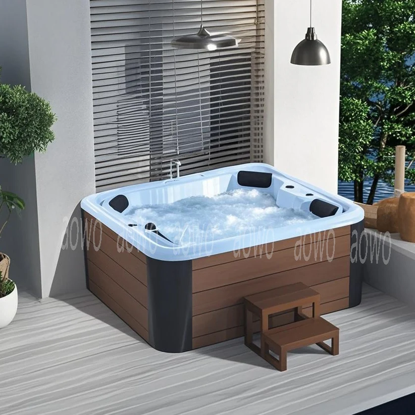2.2M OUTDOOR HOT TUB WITH 90JETS Pearlescent Glitter Acrylic bathtubs & whirlpools mesa de masajes sand filter with corner led