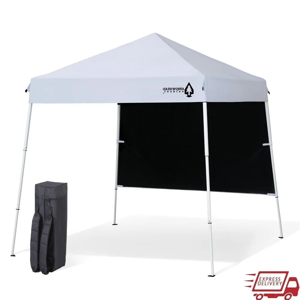 

Portable Pop-up Canopy Backpack Instant Shade UV Resistant with Sunwall Sand Bags Guide Ropes Ground Stakes Outdoor Activities
