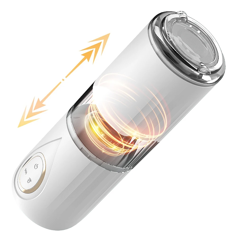 Male Masturbator Interchangeable Pocket Pussy Blowjob Vibrator Automatic with Rotational vibration10 Speed Modes Adult Sex Toys