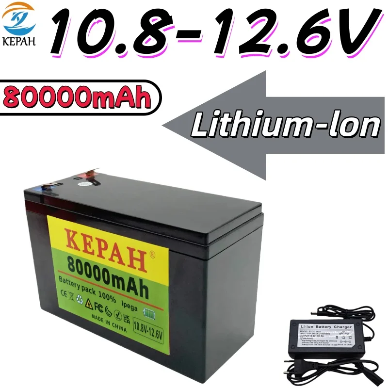 

12,6 В, 80 Ач, литий-ионный аккумулятор, аккумулятор для освещения, домашний резервный источник питания, необходимый источник питания для улицы и кемпинга