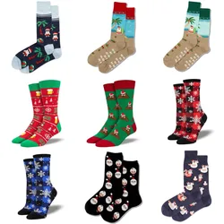 2pairs/lot Christmas Creative Santa Claus Men's Socks Harajuku Funny Personality Santa Elk Fashion New Year Supplies Gifts New