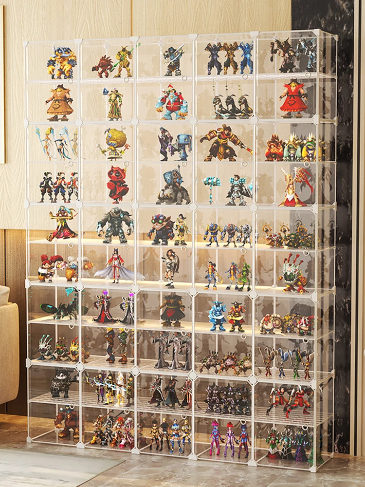 

Large capacity storage box display Box Christmas Shelf toy Model Storage Rack Hand-Made Wall Lego Transparent Cabinet PP