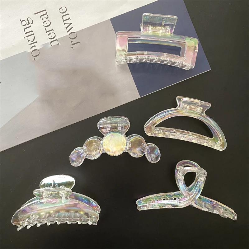 2022 New Women Elegant Aurora Mermaid Hollow Geometric Hair Claw Vintage Hair Clips Headband Hairpin Fashion Hair Accessories