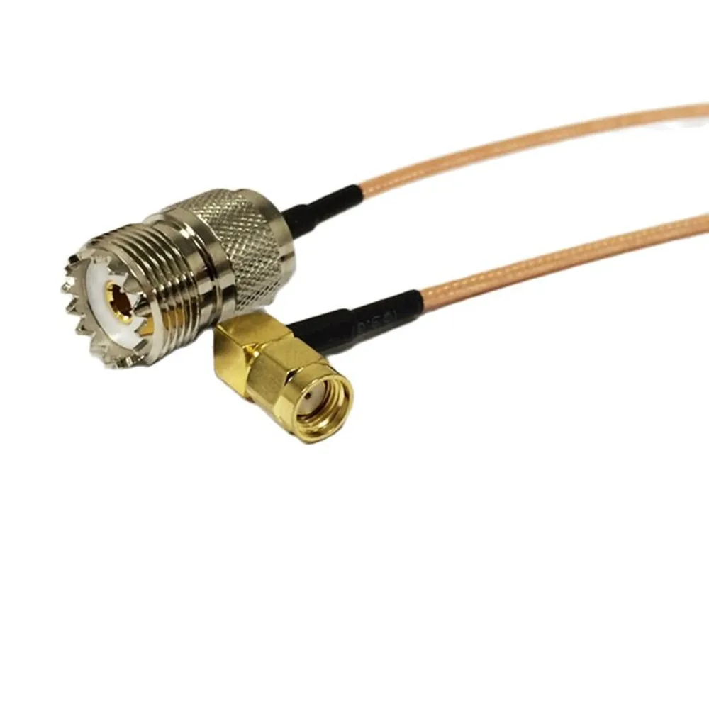 1PC New RP-SMA Male Plug Right Angle RA to UHF Female Jack SO239 Pigtail Cable RG316 Wholesale 15CM/30CM/50CM/100CM