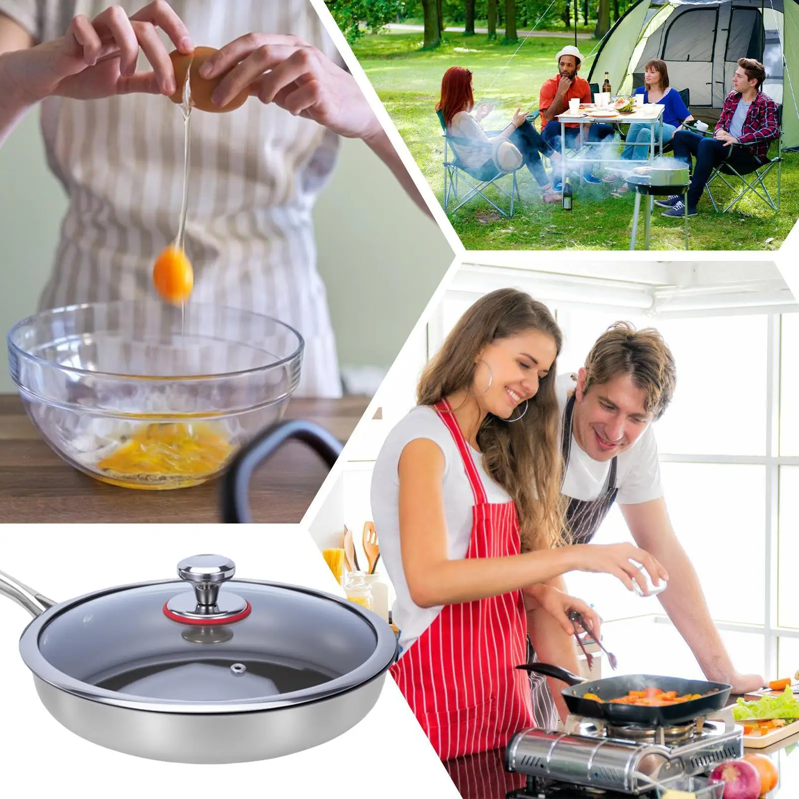 Titanium Cooking Pan Non-Stick Cooking Supplies Heat-Resistant Steak Pan For Home Cooks Beginners Busy Families Meal Prep