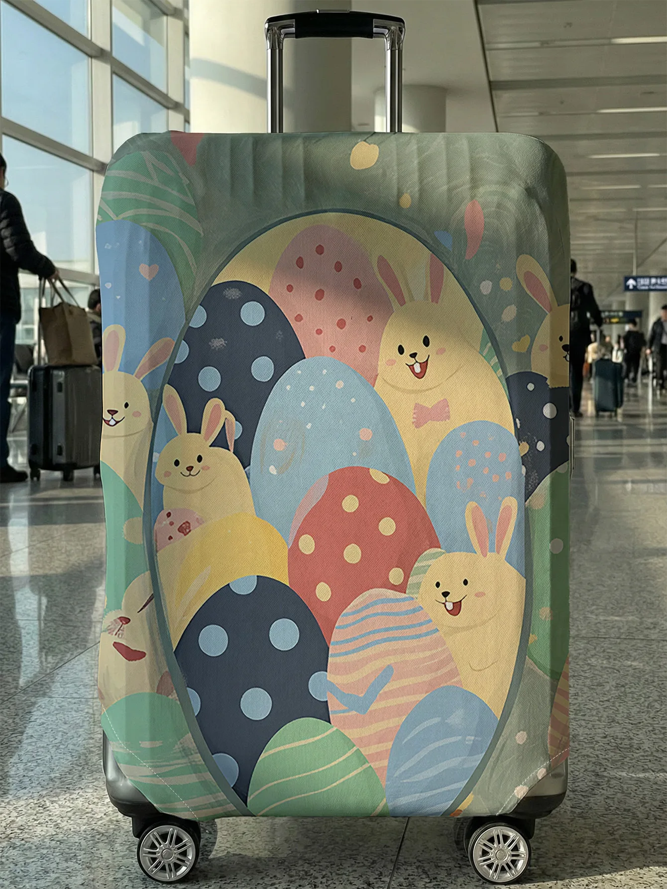

Cartoon Easter Bunny Egg Full Print Luggage Cover, Suitable for 18-32 Inch Luggage Cover, Luggage Handle Glove, Travel Accessori