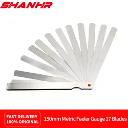 SHANHR 150 mm Length 17 Blades Feeler Gauge Metric Feeler Gauge 0.02-1.00 mm Measurement Instruments