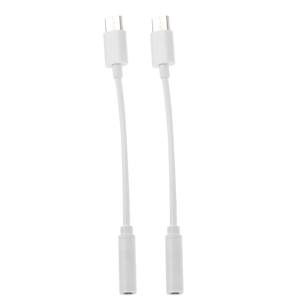 2 pces tipo-c para 3.5mm adaptador de áudio durável material de cobre pvc compatível com a maioria dos telefones conversor de fone de ouvido portátil