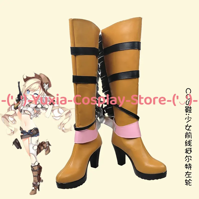 [Customized Size] Girls Frontline Colt Revolver Cosplay Shoes Game Roleplay Costume Halloween Carnival Party Boots PU Leather