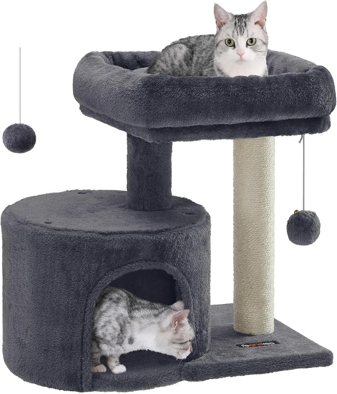 

Cat Tree, Cat Tower with Sisal-Covered Scratching Post, Cat Condo with Padded Perch, for Small Spaces, Kittens, Smoky Gray