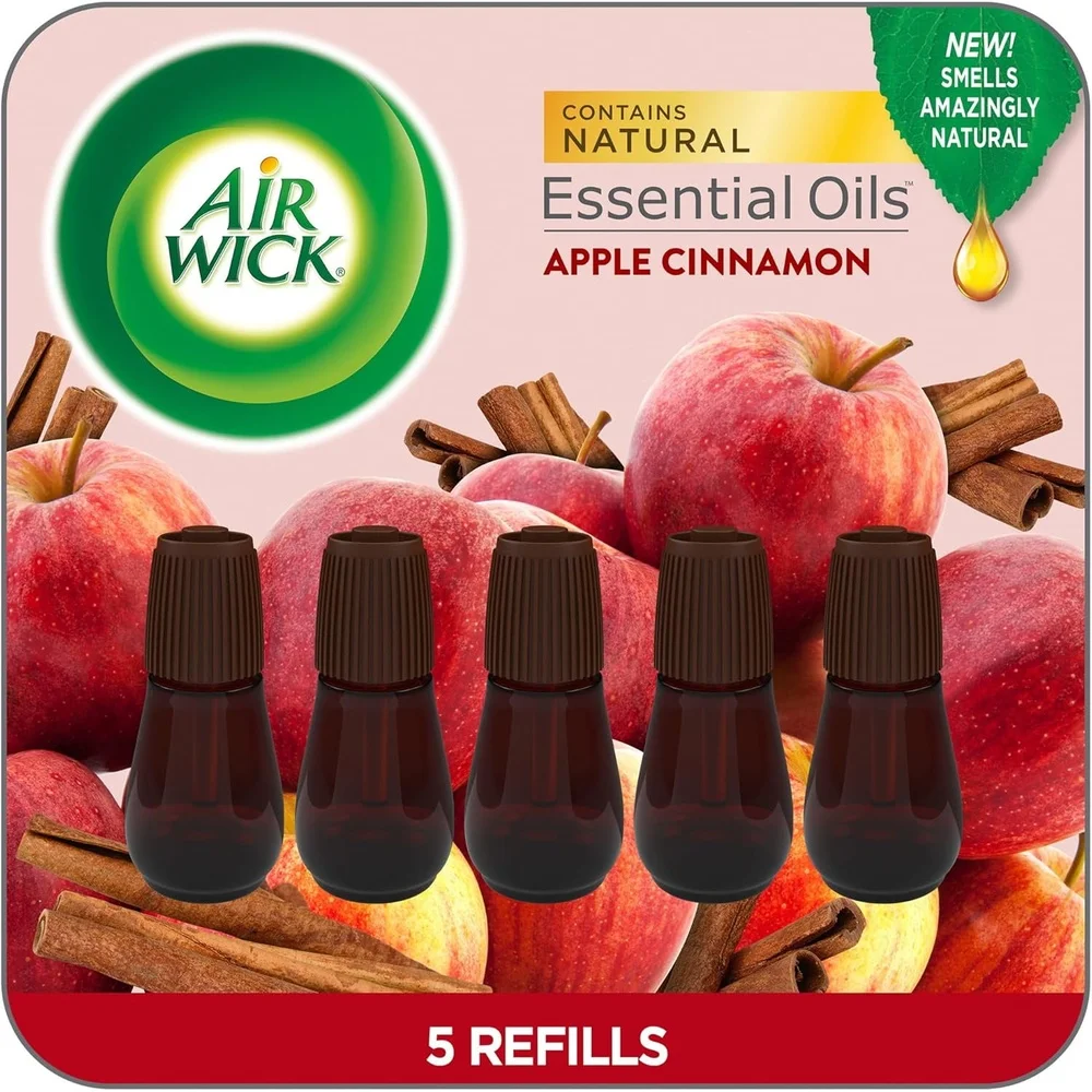 Difusor de aceites esenciales, recambios de manzana, canela, 5 unidades, fragancia Natural, ambientador inalámbrico portátil de larga duración